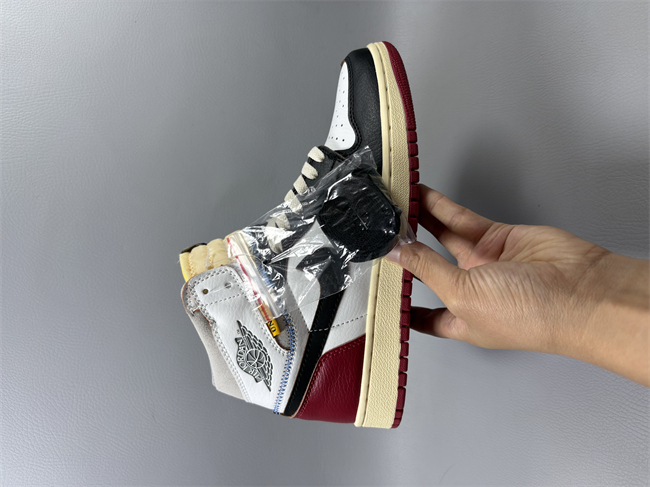 Men's Black/White/Red Running Weapon Air Jordan 1 Shoes 0736